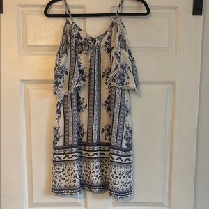 Floral Blue and White Women's Dress